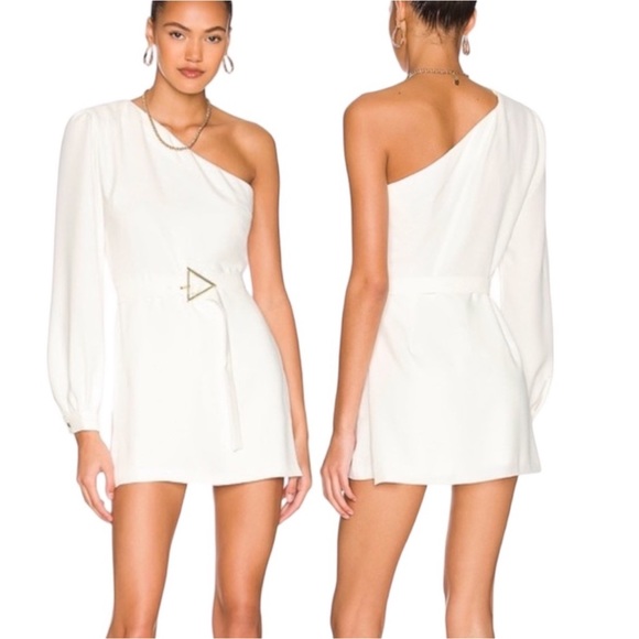 Amanda Uprichard Pants - Amanda Uprichard Santos Belted Romper in White Size XS